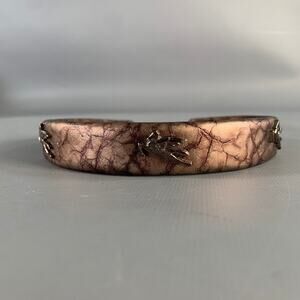 ETRO Purple Metallic Crackled Leather Hats